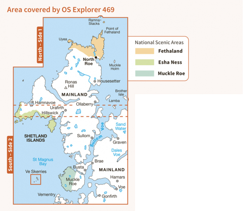 OS Explorer Map 469 - Shetland - Mainland North West-1